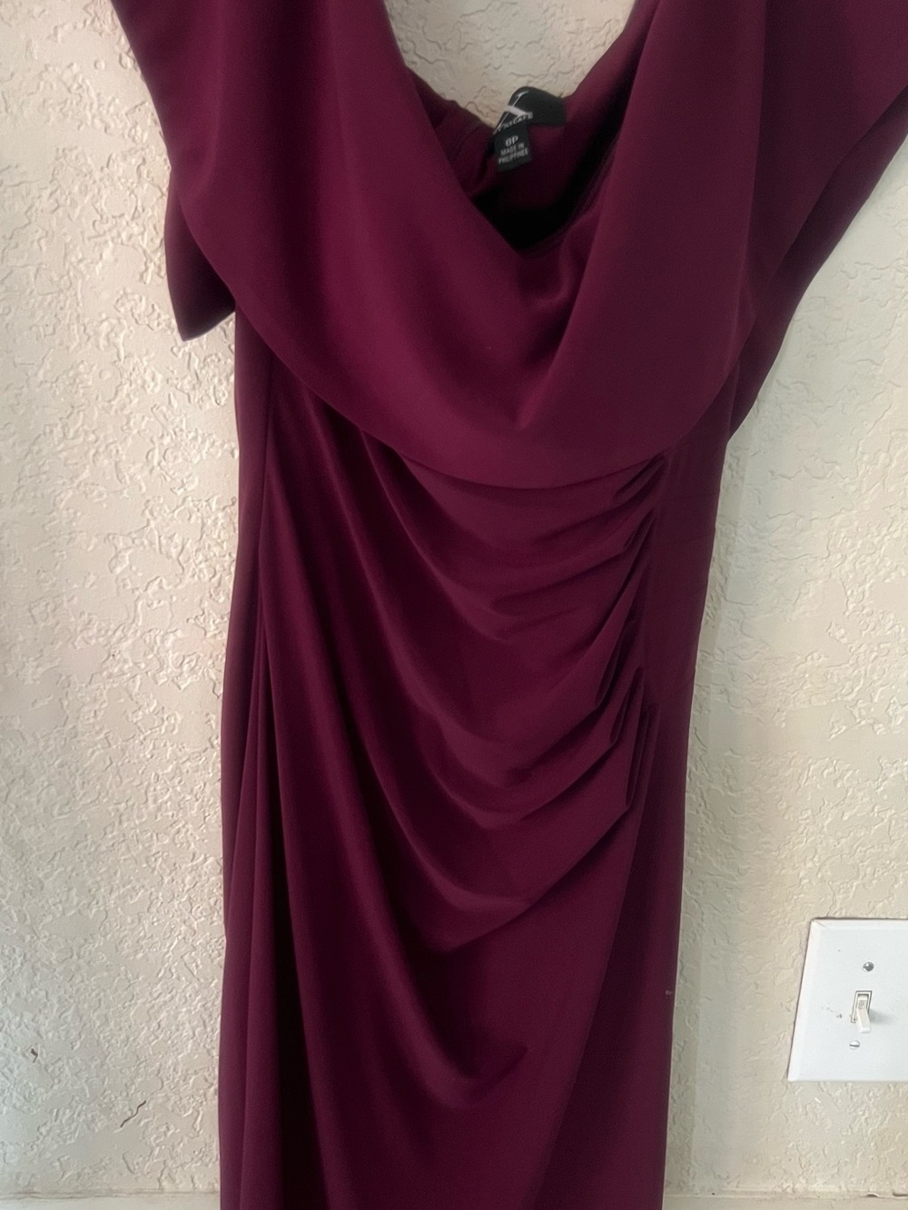Xscape Wine Drape Front Maxi Dress